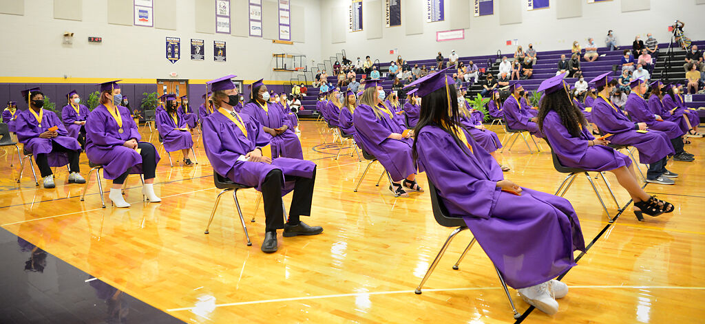 Graduates listen to remarks from Principal Tony Gragnani
